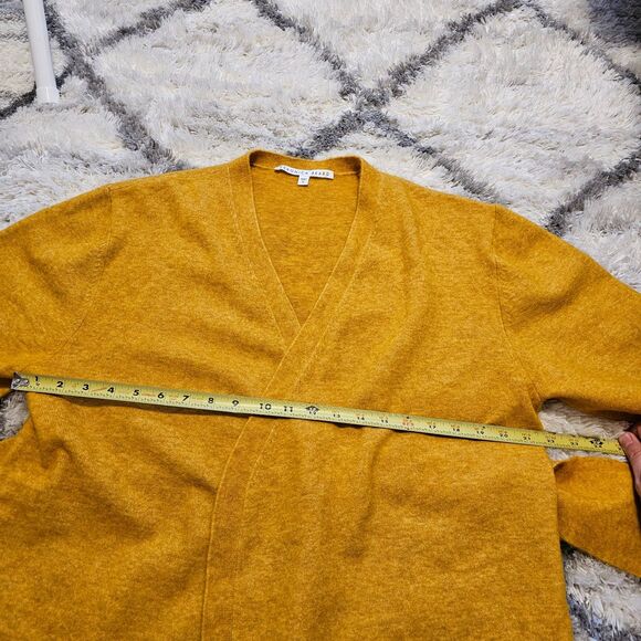 VERONICA BEARD Estella Cardigan Belted Yellow Sweater Baby Alpaca Blend Size M - Picture 10 of 14
